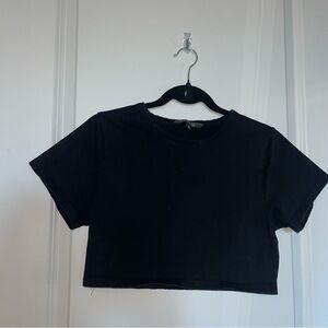 Glassons Black Cropped Crew T-Shirt